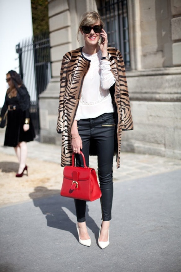 pfw-paris-fashion-week-street-style-ss-spring-summer-2013-animal-print-coats-zebra-leather-skinny-pants-ankle-zippers-red-ladylike-bag-oversized-sunglasses-white-embroidered-top-white-pu